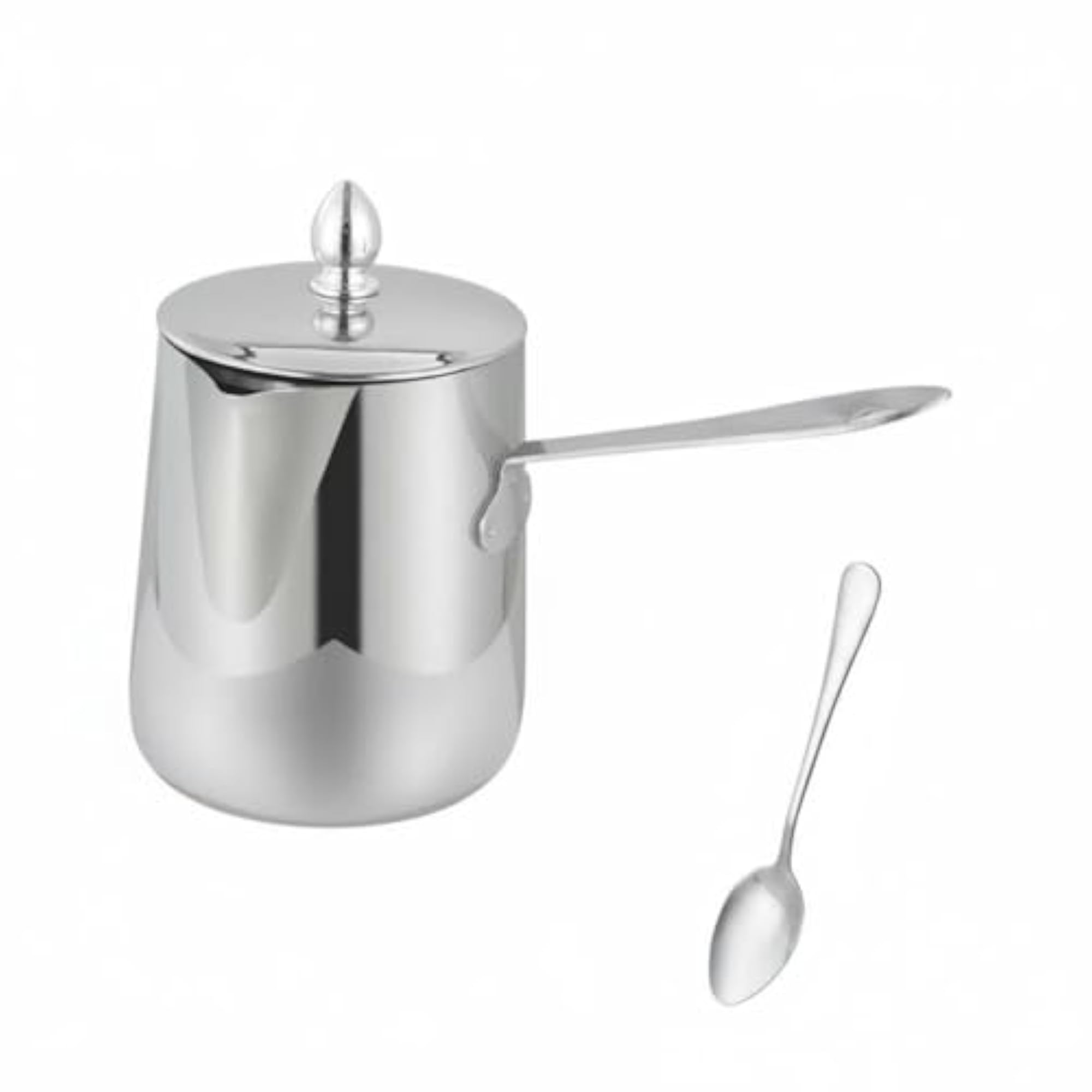 Spoon Included Espresso Steaming Pitcher, Coffee Milk Jug