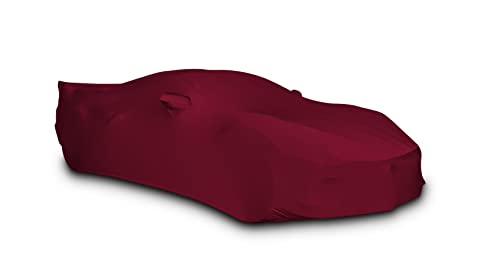 C8 Corvette Custom Fit Car Cover - Indoor Ultraguard Stretch Satin - The Ultimate High End Fit for 2020-2025 Stingray, Z06, Z51, E-Ray Corvettes (Dark Red)