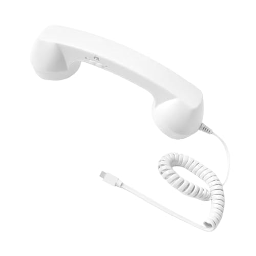 Image of Retro Phone Handset Phone Receiver for Mobile Meetings All Smartphones Black | Corded Telephones | Zoomela (White)