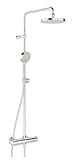 Durchflusseinstellgriff Hansa Hansamicra Duschsystem, Kopfbrause 200mm, rund, 3-strahlig, Ausladung 445-470mm, 44350130; Farbe: Chrom