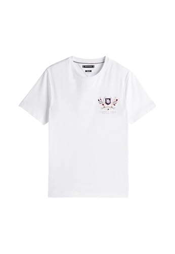 T-shirt Tommy Hilfiger MW0MW38612 de couleur unie avec écusson crest pour homme