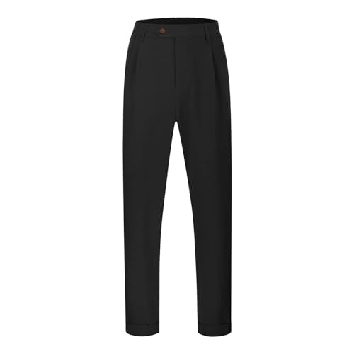 Dress Pants for Men Wide Leg Pleated Front Flat Suit Pants Baggy Straight Leg Trousers Work Casual Wedding Clothes2