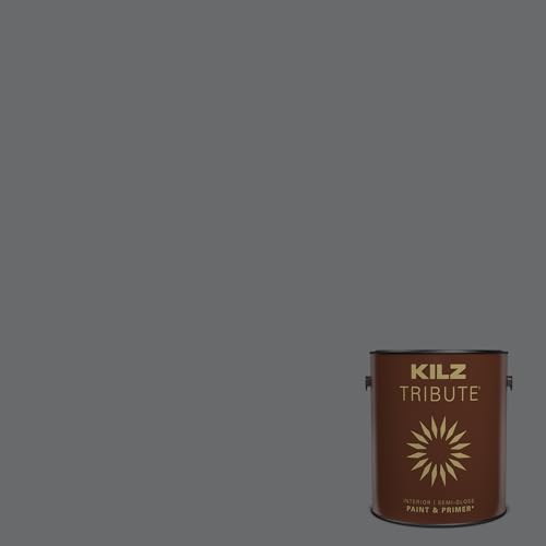 KILZ TRIBUTE Paint & Primer, Interior, Semi-Gloss, Motor Gray, 1 Gallon