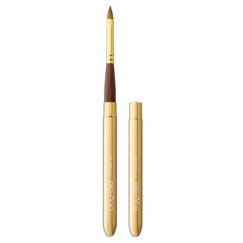 BISYODO Long Series Lip Brush with Cap - Round Flat Type, Brown