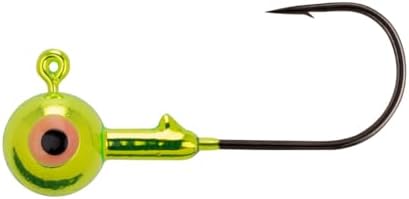 Northland Tackle Gum-Ball JIG / 1.625" / 1/4 OZ - #2/0 HK / 12 Pack/Metallic Chartreuse image 2