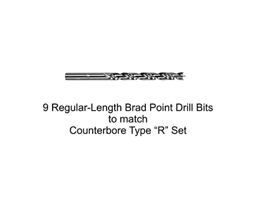 Set Of 9 High Speed Steel Brad Point Drill Regular Length #TOP3