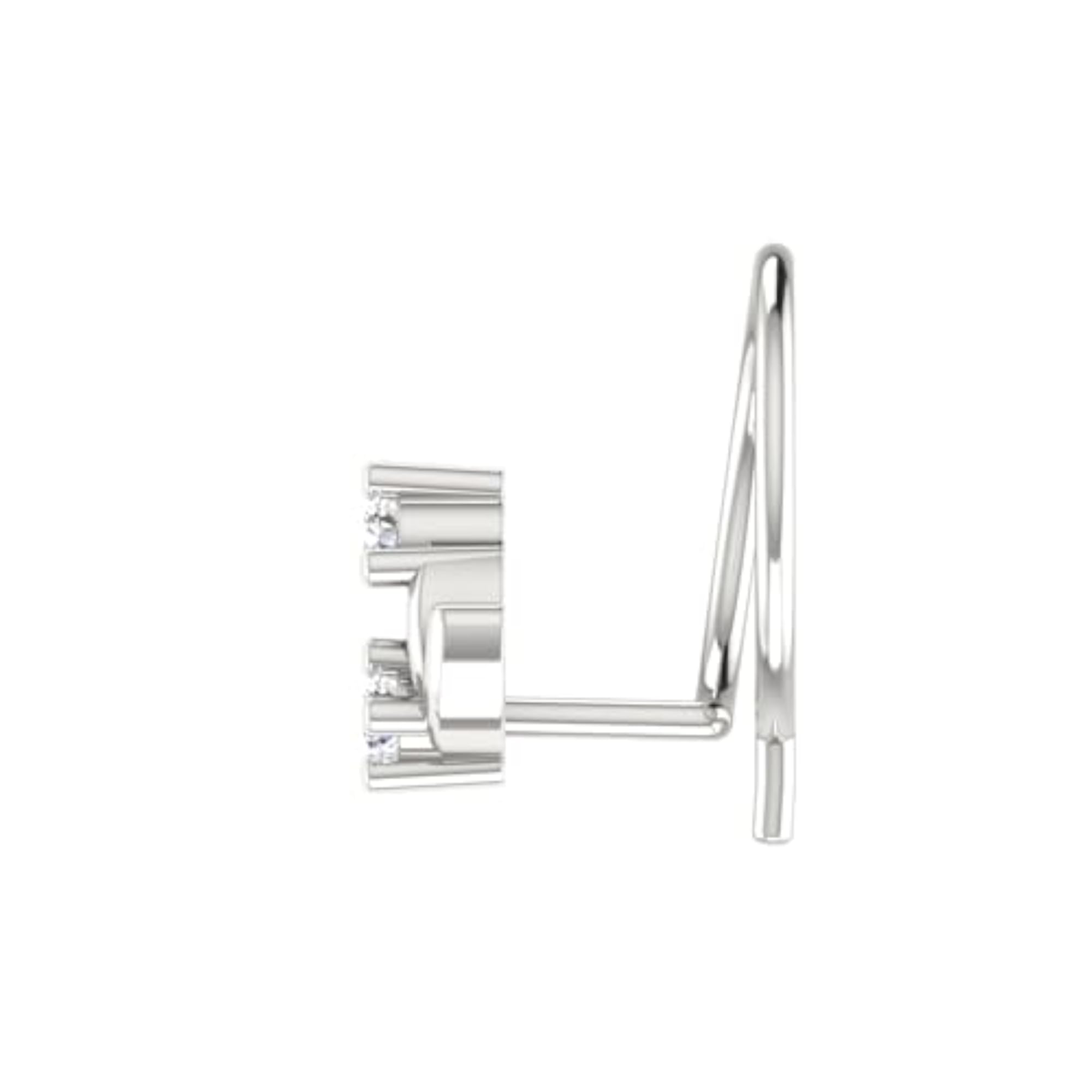 Women's 9K BIS Hallmarked White Gold Stud Nosering