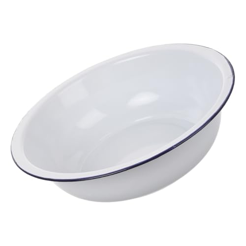 Tazón esmaltado vintage blanco 36 cm miniatura 1