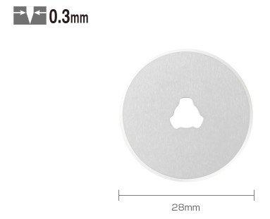 image for OLFA 28mm Tungsten Tool Steel Rotary Blades,Set of 10 +Marking Pen [Ja