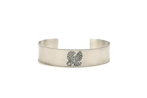 Bracelet argent griffon gravé bijoux fantaisie mythologie unique