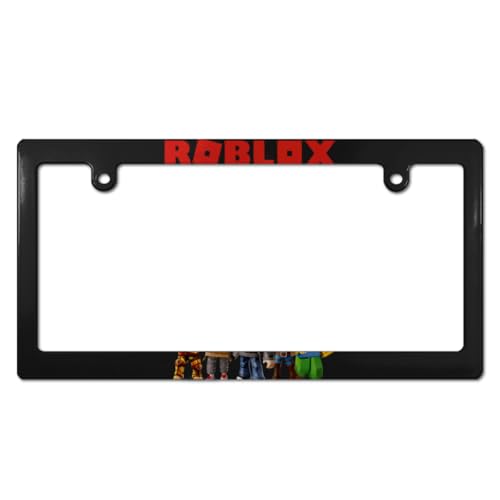 ロブロックス ナンバープレート フレーム ナンバーフレーム 普通車 軽自動車適用 装飾ボーダー タグ装飾 耐久性 カーアクセサリー 錆びにくい おしゃれ ?り物