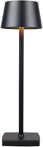 LWRT Cordless LED Table Lamps Rechargeable, 5200mAh Battery Powered Table Light, Outdoor Desk Lamp Waterproof, Metal Aluminum, Touch Dimmable, for Tabletop/Interior/Home Patio/Bar/Restaurant - Black