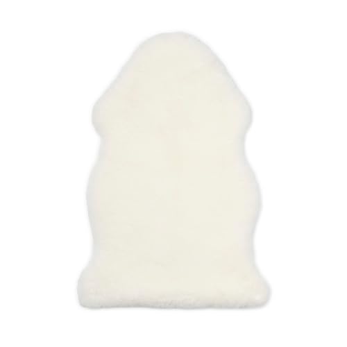 Nordic Sheep Baby Sheepskin 2x3.1 ft | Real Sheepskin Rug Temperature regulating for Strollers | Perfect as Fluffy Rug for The Baby Room | Comfortable as Chair Cover | Color: White