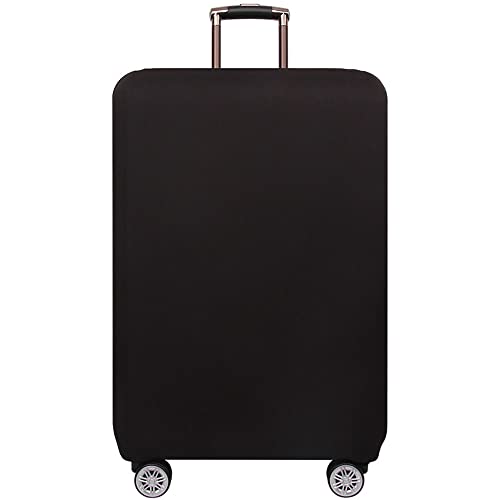 Image of MosaiRudo Thicker Luggage Cover Elastic Suitcase Cover Protector Fits 18-32 Inch Suitcase Travel Accessories, Black, S, Zipper Closurezipper Closurezipper Closurezipper Closurezipper Closure