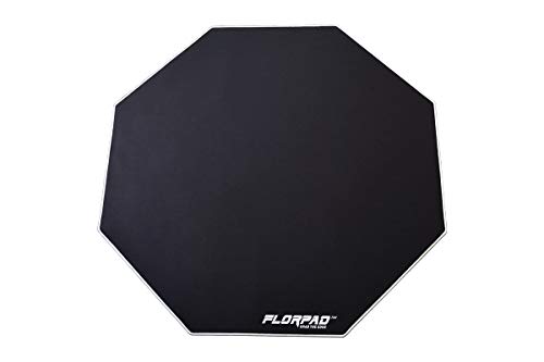Florpad Silver Line Gaming Office Chair Mat Protects All Floors Liquid Resistant Noise Cancelling Smooth Surface 394 x 394