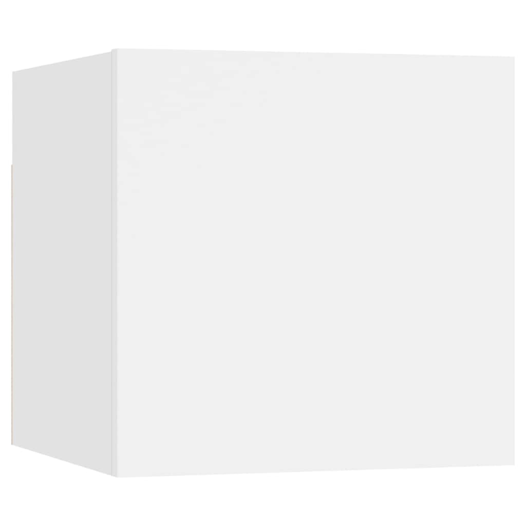 Weißer TV-Hängeschrank aus Holzwerkstoff, Wandschrank für Fernseher mit elegantem Design, dekorativer Hängeschrank mit viel Stauraum für Schlüssel und Notizblöcke, pflegeleicht