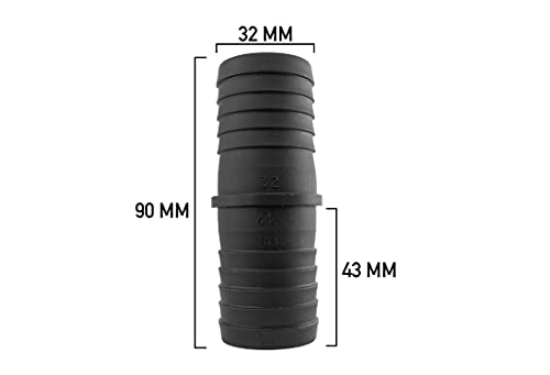 Straight Joiner/Repair Link for 32mm (1.25") Internal Diameter Hose Such as layflat Pipe or Corrugated Pond Hose - Image 2