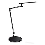 UPLIFTDESK E7 LED Desk Lamp - Adjustable 3 Color Modes, Dimmable Home Office Desk Light for Standing Desk, Dual Monitors, Aluminum Task Lamp (Black Base)