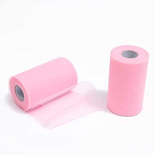 ZADAWERK® Tul - 15 cm x 45 m - rosa - 1 rollo - para coser y hacer manualidades - decoración - lazo de regalo - tutú
