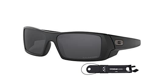 Oakley Gascan OO9014 11-122 Matte Black /Grey Polarized Sunglasses For Men Bundle with Oakley Leash +VISIOVA Accessories