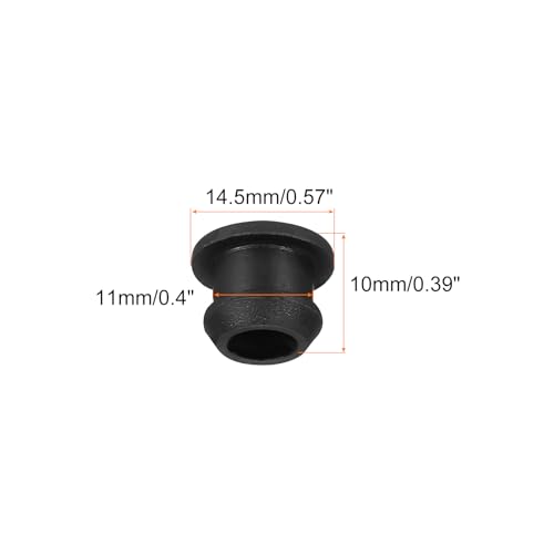 Image of Snap in Locking Hole Plugs Rubber Panel Seal Cover Drilled Silicone Caps, [for Kitchen Rubber, Waterproof Sealing Plugs] - 11mm /0.4in /Black /10Pcs