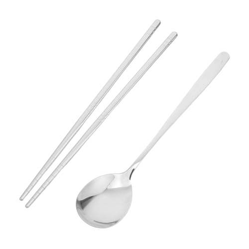 PLAFOPE Portable Stainless Steel Utensils Set with Case Travel Cutlery Including Spoon Chopsticks for Hiking Camping School and Lightweight Sturdy and Easy to Clean