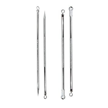Blackhead remover|Acne treatment|Pimple Popper|Face Skin Care Kit|Professional Comedone Blemish|Zit|Whitehead Scar Extractor|Surgical Grade Stainless Steel Tools Pack of 4-image-17