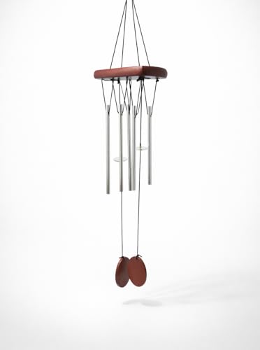 Image of Decorative Wind Chime for Home | Wooden House with Bells Colourful Beads | Positive Energy Balcony Living Room Hall Garden Home Decor (Wind Chimes with 4 Tubes)