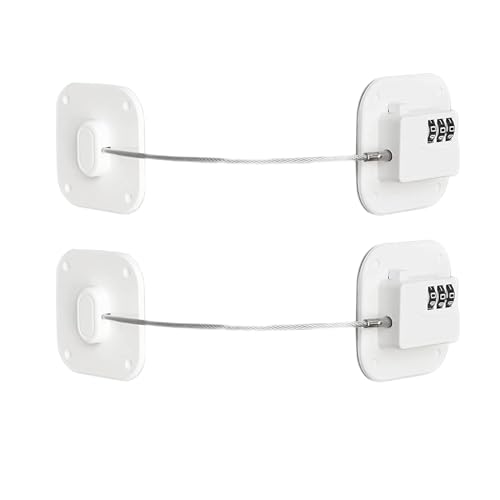 Image of Refrigerator Lock,Combination Lock for Refrigerator Cabinets(White 2pcs)