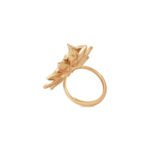 Image of I Jewels Gold Plated Traditional Design Comfort Fit Adjustable Finger Ring For Women