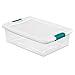 STERILITE Latching Storage Box, See-Through Base, 32-Qt