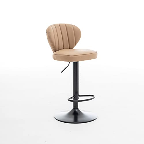 Tabourets de bar de cuisine haut de gamme en cuir noir avec assise pivotante