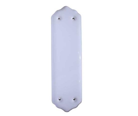 Kooples Hardware Porcelain Finger Plate Decorative Ceramic Door Push Plate Traditional Style for Internal Doors (White)
