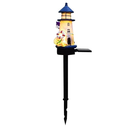 Wisylizv Lámpara automática de temática náutica para porche, luces solares impermeables para exteriores, luces solares para exteriores, luces solares para patio, luz exterior