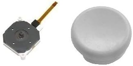 3DS / 3DSLL Compatible Products Common Analog Stick Slide Pad Resin Grip Compatible Cap Control Board Set with Original Waste (White, White)