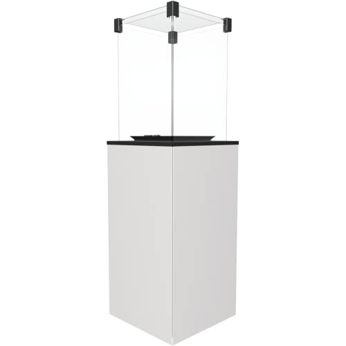 KRATKI Patio Outdoor Moderner Gasheizer 8, 2 kW mit Rädern für Gartenterrasse 155 x 48 cm Propan G30/ 50mbar Powered Manual Control White Glass Panels