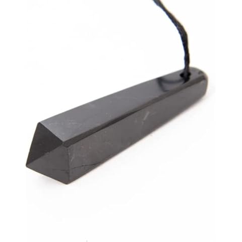 RUMINERAL Shungite Pendant Healing Stone for Chakra and Energy Balancing (Pendulum) Cover