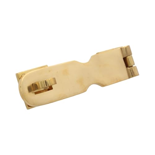 Image of Polished Brass Hasp Lock for Home Or Marine Use 5 Inch