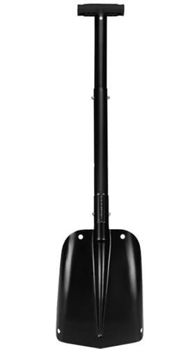 Matte Black Aluminum Collapsible Snow Shovel 3-Piece Lightweight Emergency Shovel for Car Camping