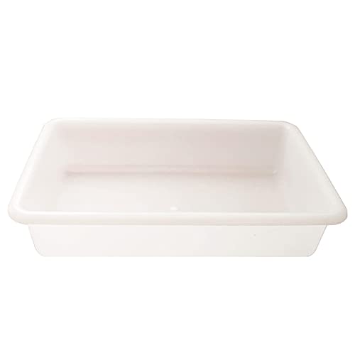 Acan Tradineur - Pack de 4 bandejas frigoríficas de Almacenamiento, plástico, Reutilizables, Servir Comida, Aperitivos, Fabricado en España - 4 litros - 35 x 27,5 x 6 cm – Blanco
