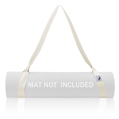 Slim Panda Correas para Esterilla de Yoga - Soporte Ajustable para Llevar (Esterilla No Incluida) - Blanco Leche