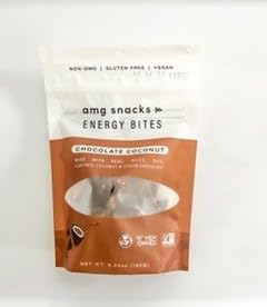 amg SnacksChocolate Coconut Big Bag of Energy Bites | 6 oz, Pack of 18| Date and Nut Energy Snacks Protein Bars | Non GMO, Gluten Free, Vegan Protein Bites | Made with All Natural Ingredients