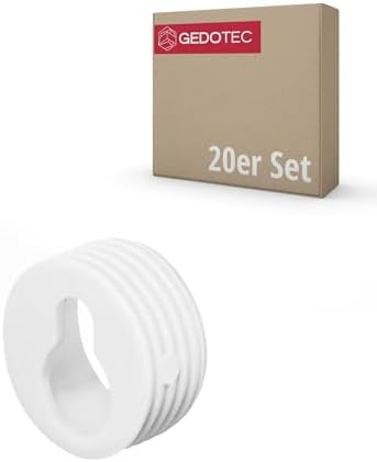 Gedotec Wieszak środkowy na szafkę kuchenną, do montażu na ścianie, 65 x 17 mm, stal ocynkowana, uchwyt do szafek wiszących i szafek górnych, 10 sztuk  metalowy uchwyt ścienny do wkręcania