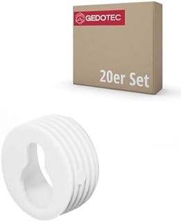 Gedotec Wieszak środkowy na szafkę kuchenną, do montażu na ścianie, 65 x 17 mm, stal ocynkowana, uchwyt do szafek wiszących i szafek górnych, 10 sztuk  metalowy uchwyt ścienny do wkręcania
