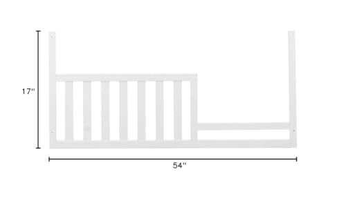 Image of Toddler Bed Safety Guard Rail for Sorelle Convertible Cribs - Solid Wood Rail for Convertible Crib to Toddler Bed Conversion - Safety Bed Rail for Children Model #143, White