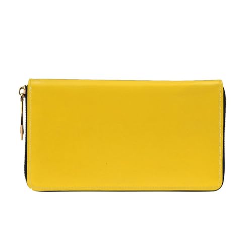 Milk Duck Yellow Leather Wallet for Women Long Coin Purse Ultra Slim Credit Cards Holder Bifold Clutch4