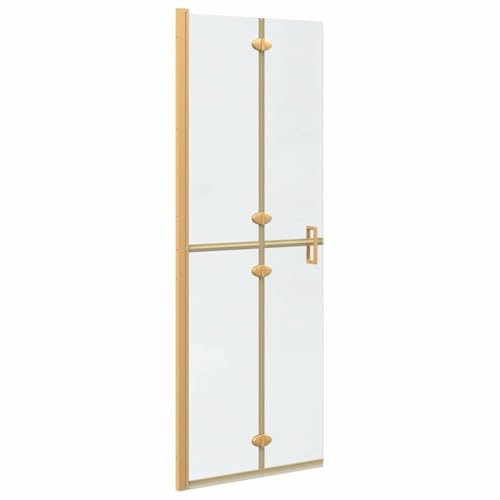 Canditree Paroi de Douche à L'italienne, Mur de Douche Walk-In, Porte de Douche Pliante en Verre Trempé (Doré,70 x 190 cm)