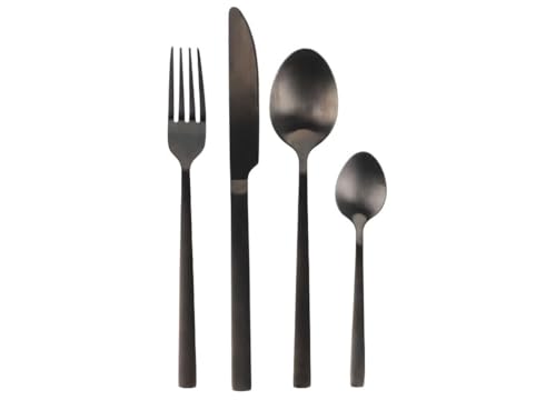 BERGER Besteck-Set | 16-tlg. Besteckset Essbesteck aus rostfreiem Edelstahl | Hochwertiges Tafelbesteck Besteck Set mit Messer Gabel Löffel |...