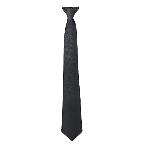 ASTER Black Tie Mens Clip on Ties Solid Uniform Pre-tied Adjustable Neck Strap Tie for Wedding Graduation School Uniforms