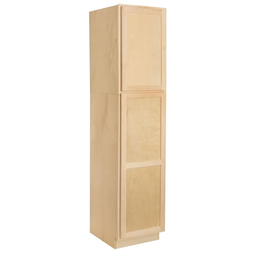 Quicklock RTA (Ready-to-Assemble) Pantry Kitchen Cabinets - Shaker Style | Made in America | Soft Close Hardware (Raw Maple, 84